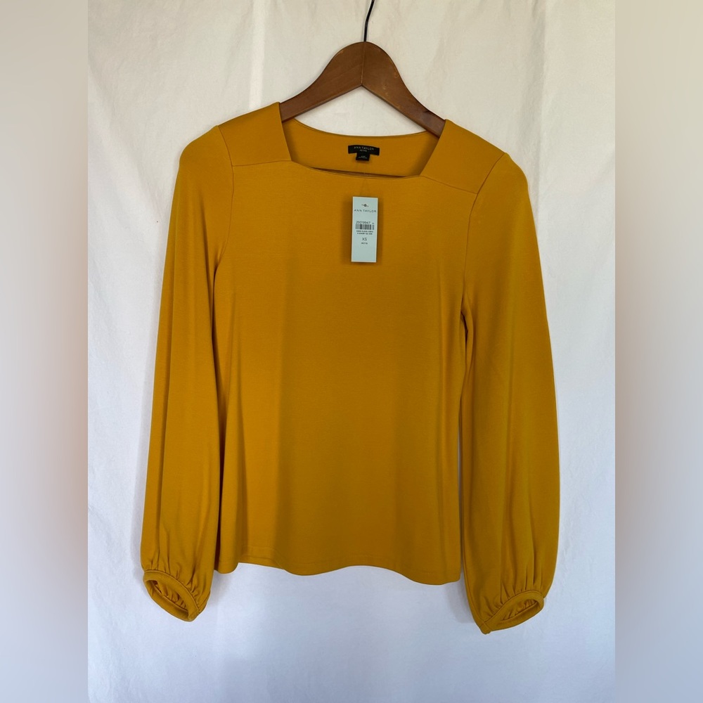 Ann Taylor mustard yellow top